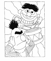 A coloring page of sesame street